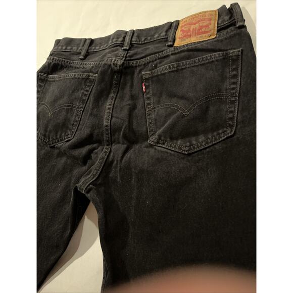 Levis 505 Jeans Mens 38x32 Regular Fit Straight Denim 100% Cotton Black Y2k EUC - Picture 10 of 10